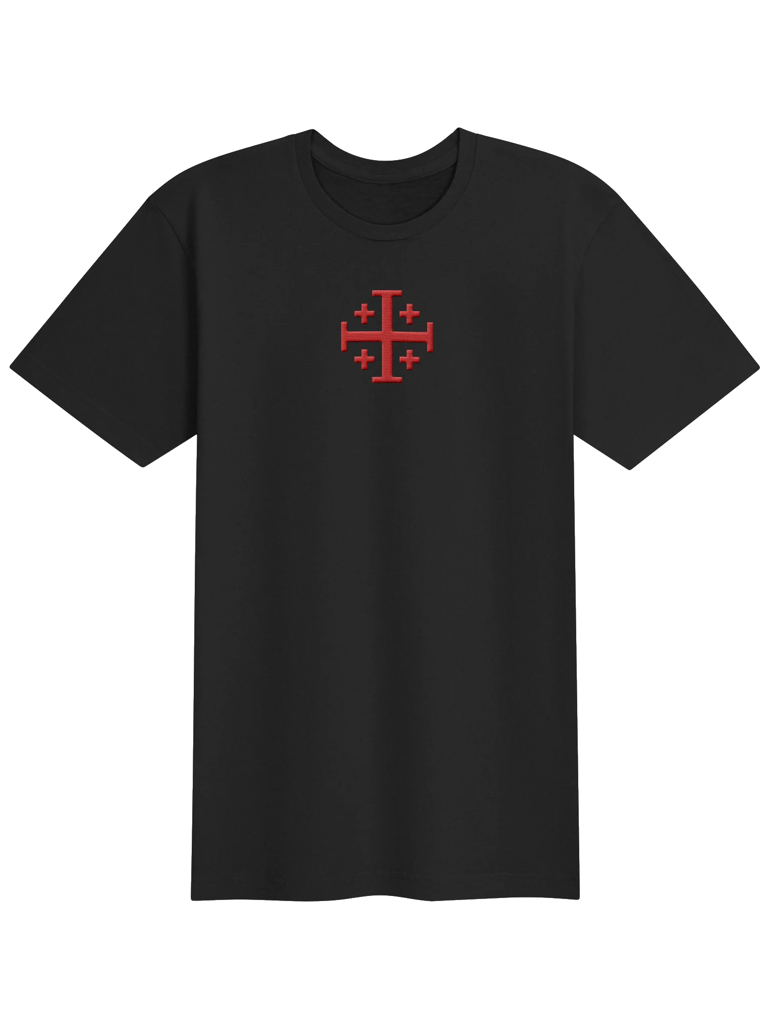 Crusader Cross Jersey Tee, Jerusalem Cross Embroidered Shirt, Christian Gifts , Knights Templar product image (3)