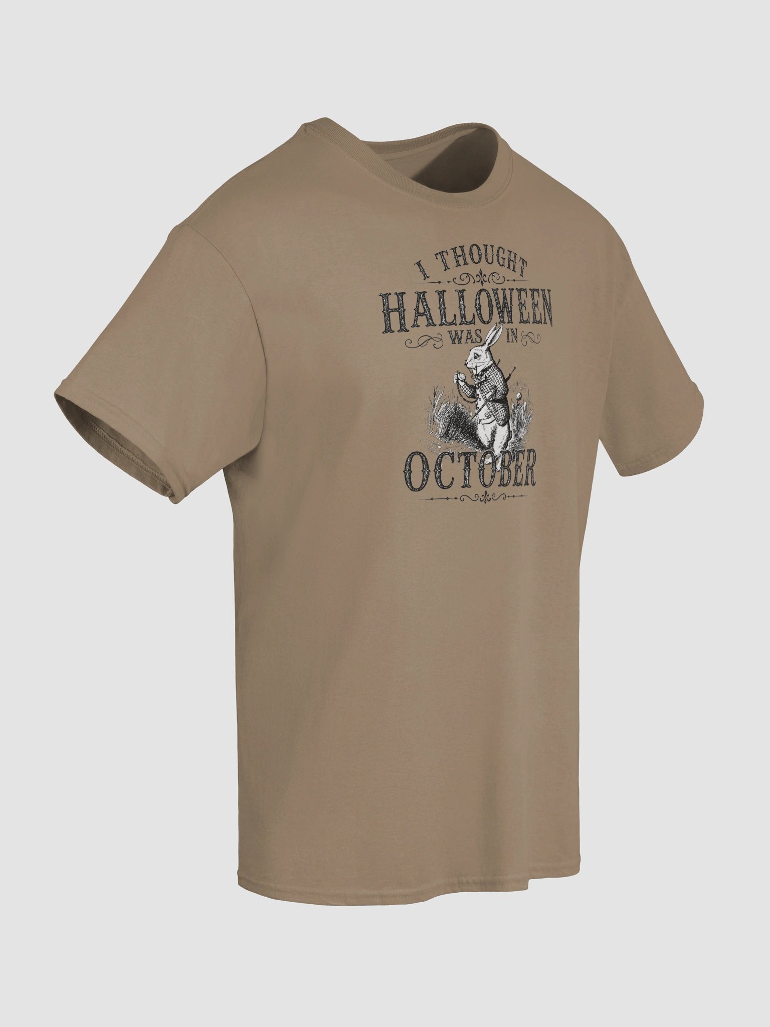 I THOUGHT HALLOWEEN WAS IN OCTOBER, White Rabbit, Unisex Cotton Heavyweight T-Shirt product image (6)