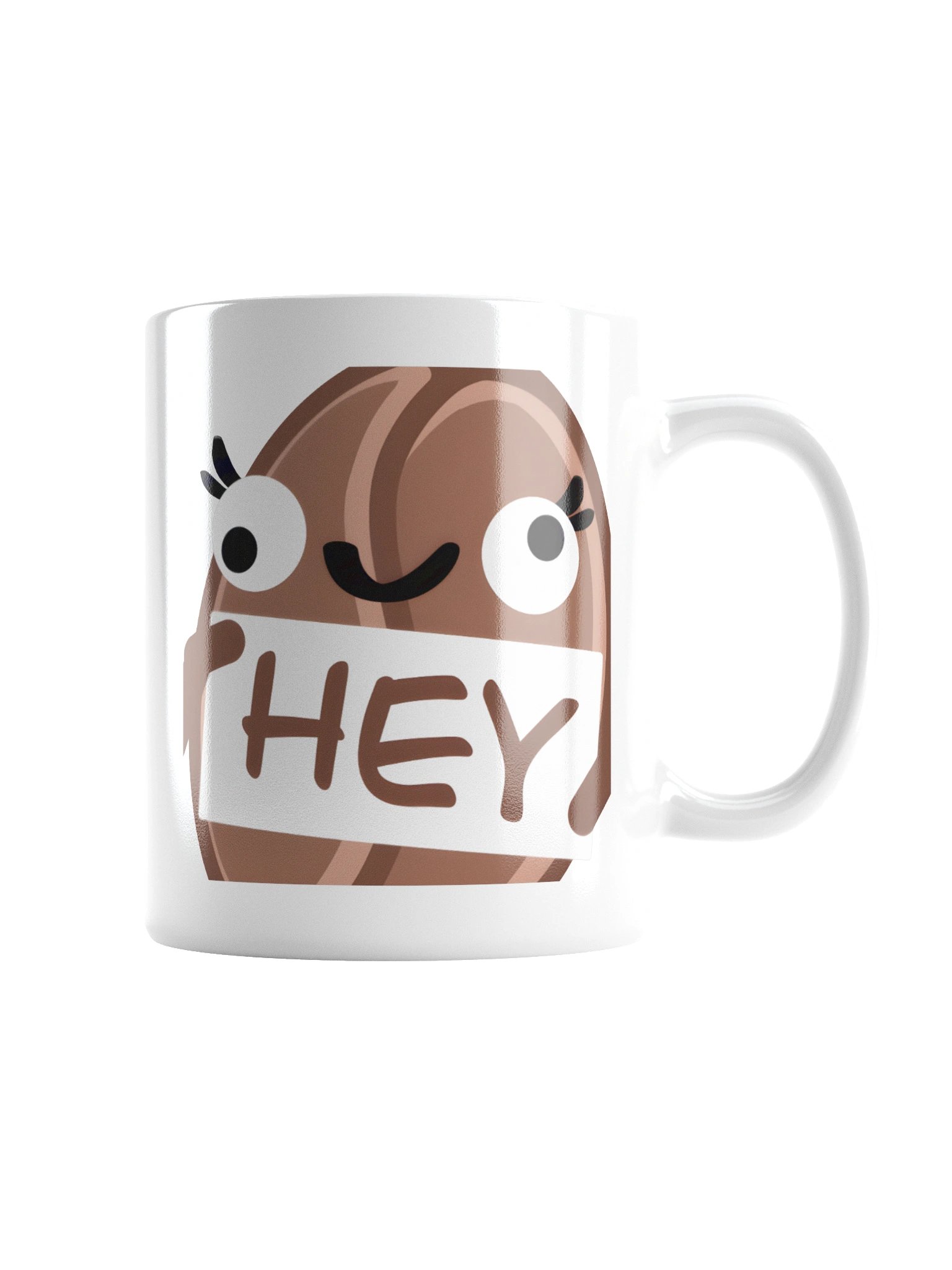 Hey Coffee Bean White Glossy Mug product image (7)