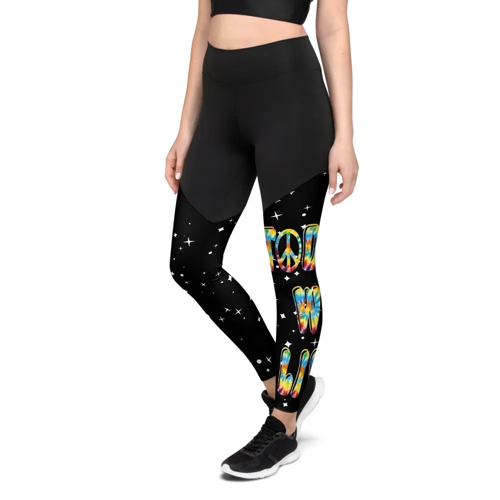 Peace sign sports leggings product image (1)