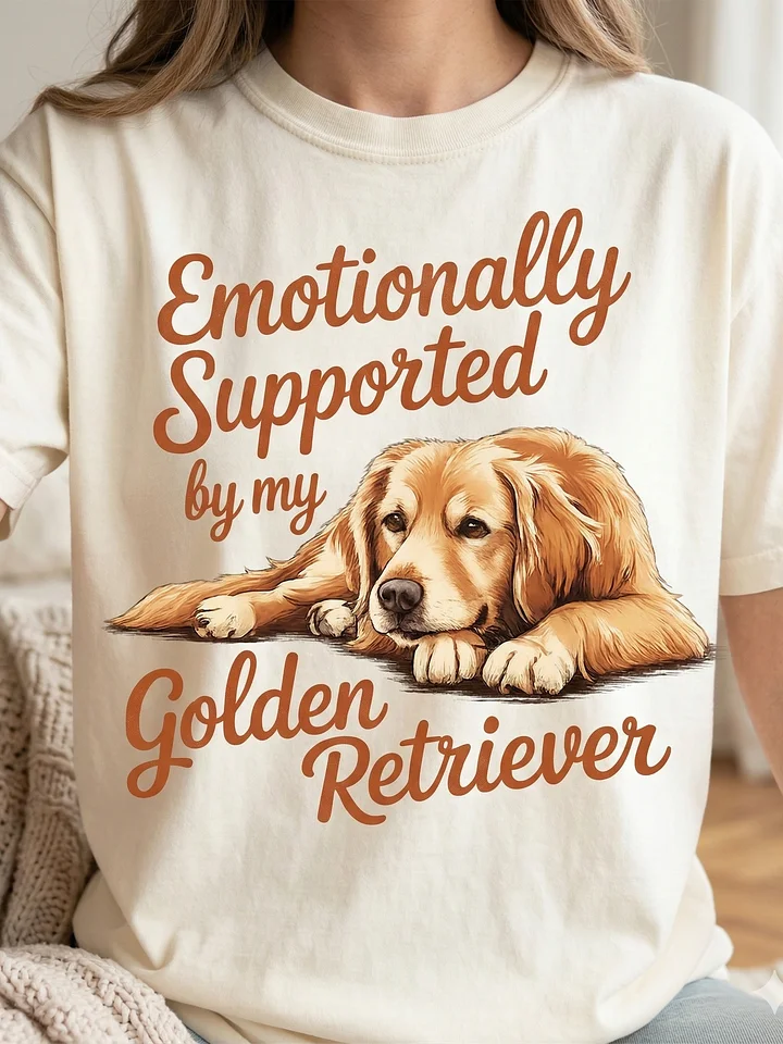 Golden Retriever Emotional Support Dog Shirt – Comfort Colors 1717 Dog Lover Tee product image (1)