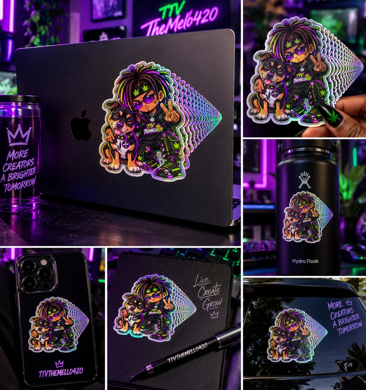 Kid Mello & PhatPhat Neon Hologram Sticker product image (1)
