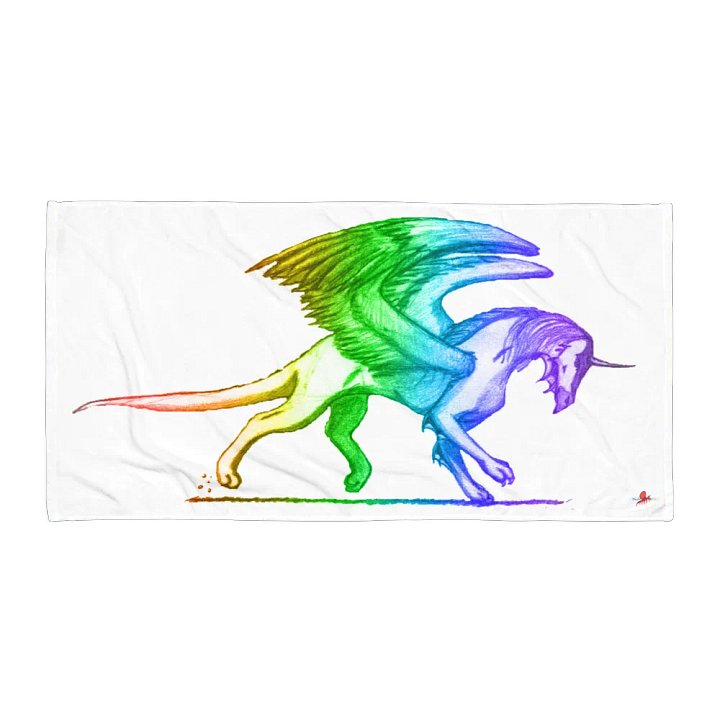 Feather Winged Dragon Bath Towel (Rainbow) product image (1)