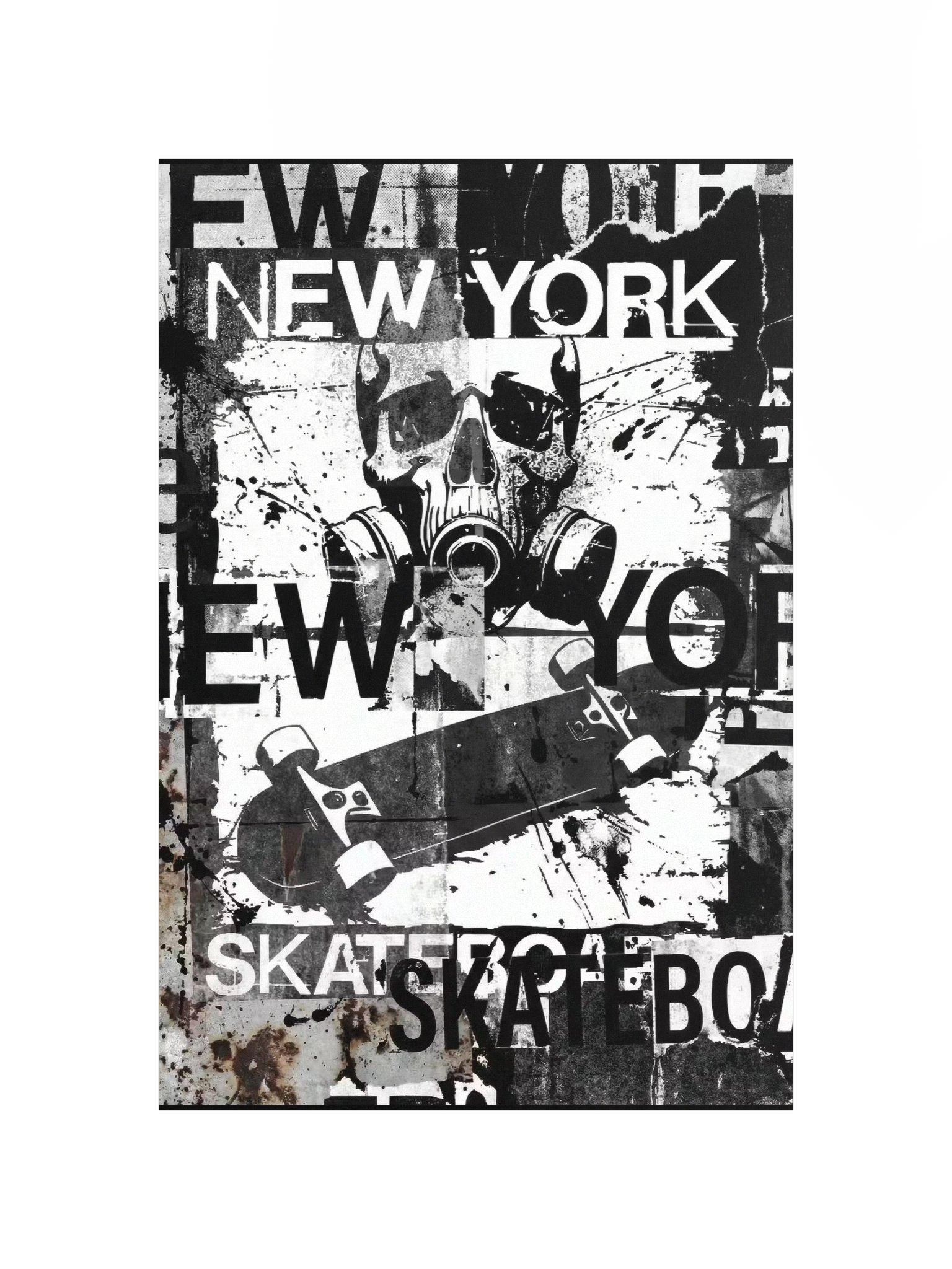 Gas Mask Skateboarder Art Poster product image (11)