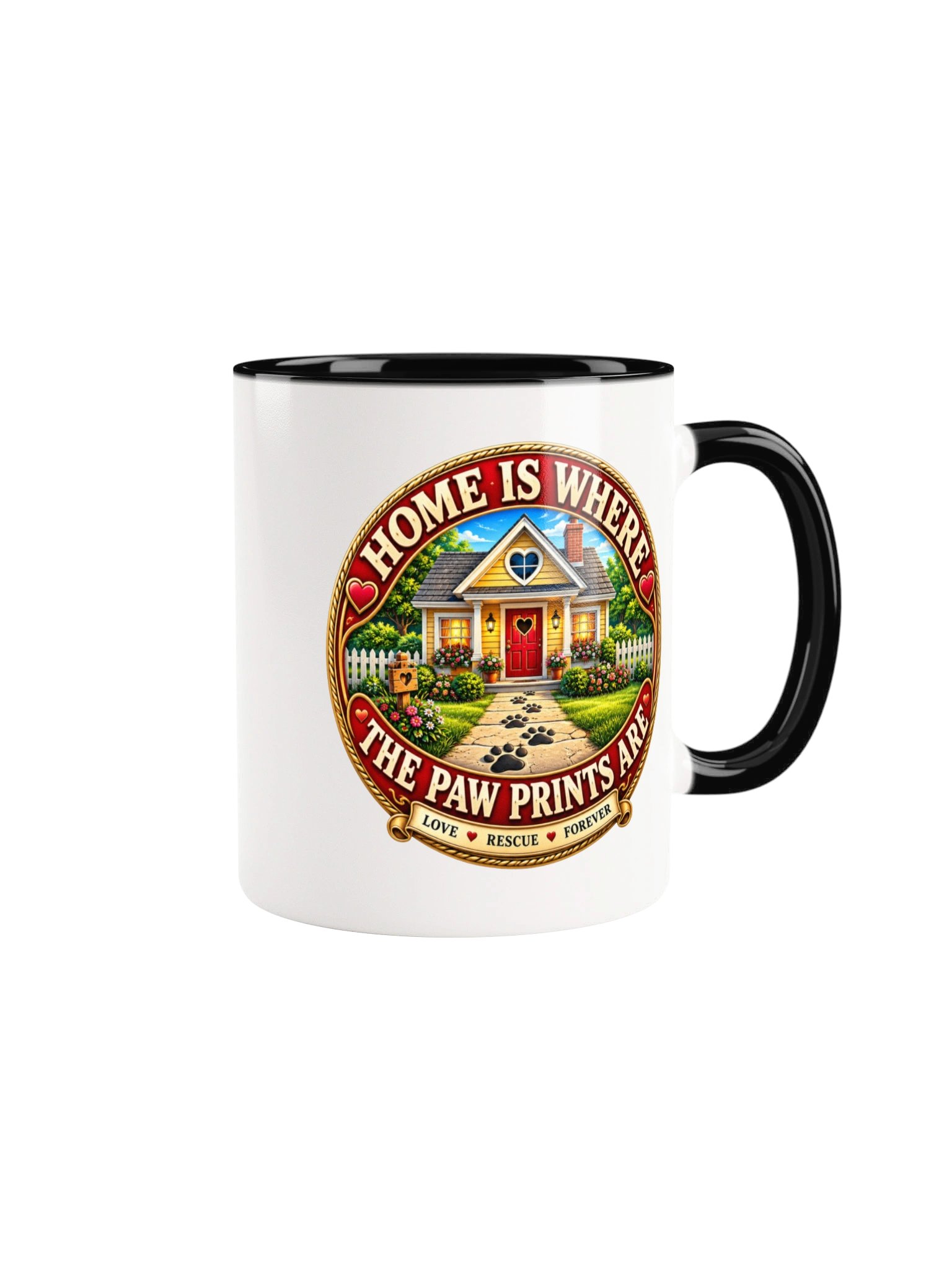 Home Is Where the Paw Prints Are Two Mug Color product image (1)