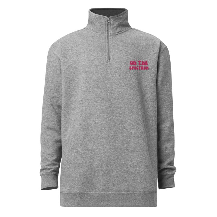 ON THE SPECTRUM (pink) embroidered quarter zip product image (6)