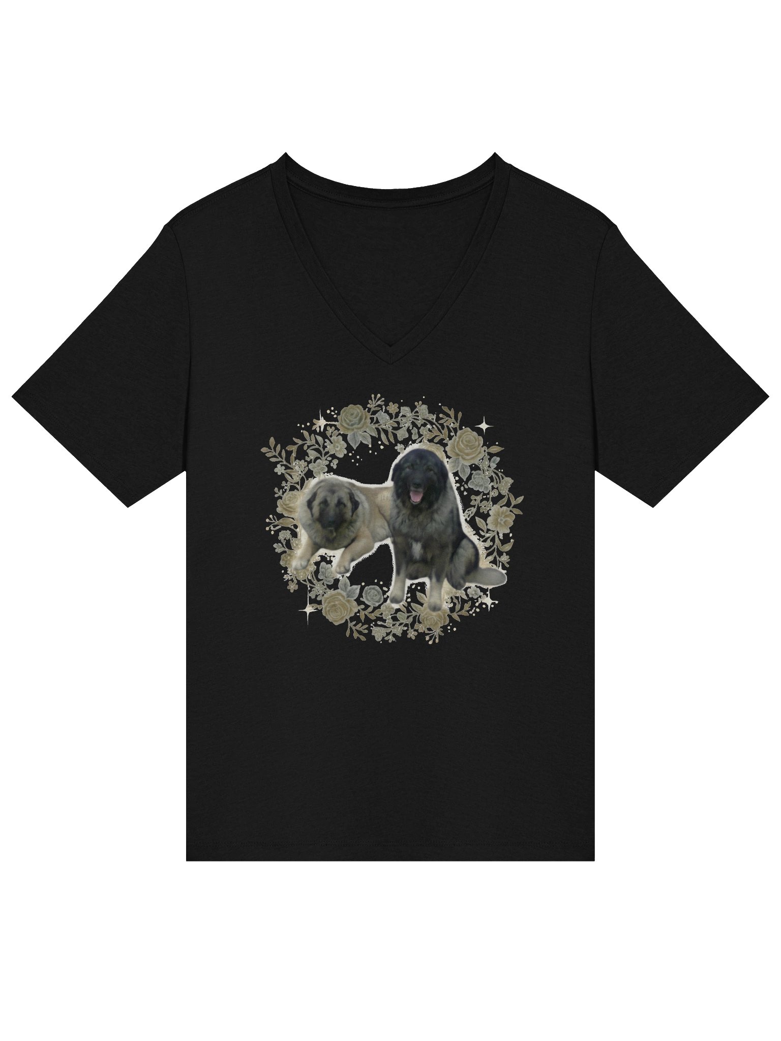 Two-Dog Art Print | Women's V-Neck T-Shirt product image (3)