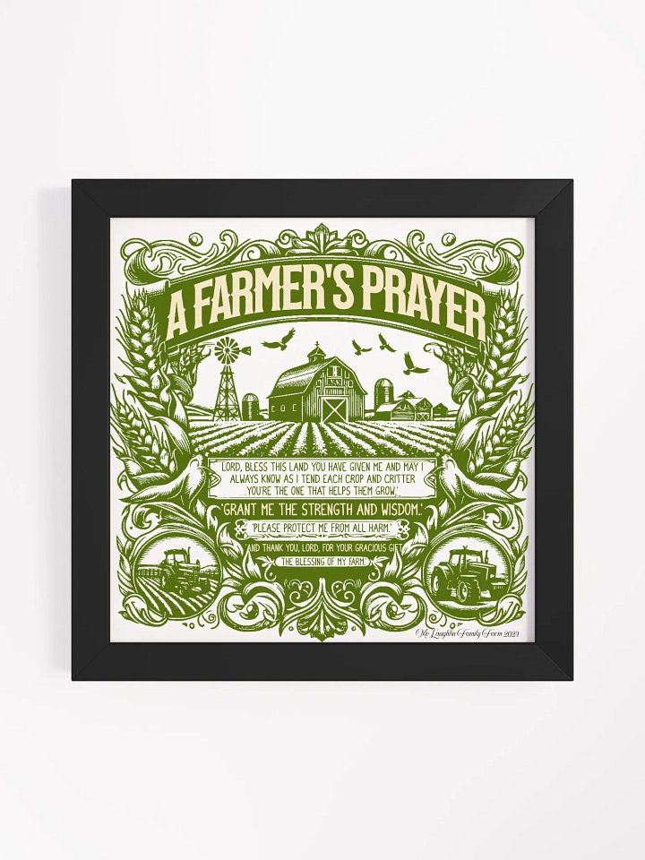 A Farmer's Prayer Framed Poster | Prayer and Faith Decor | Faith-Filled Farming Art | Faith Rooted in Farming | Farm Life with Faith | Blessed Farmer | Faith in Every Season product image (1)