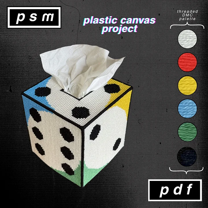 Colored Corner Die Boutique Tissue Box Cover Plastic Canvas Project product image (1)