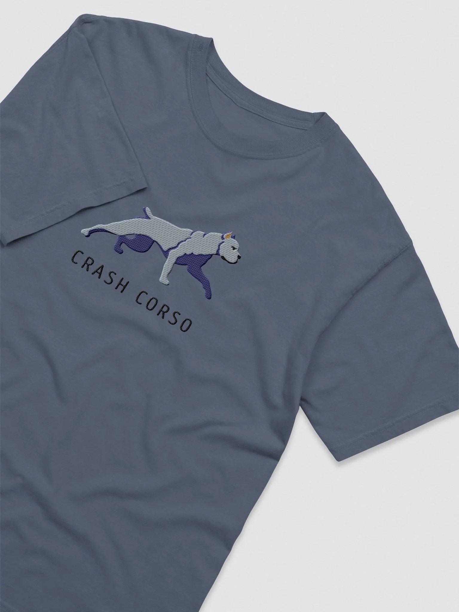 Crash Corso T-Shirt(Embroidered) of a Cane Corso(Blue) product image (5)