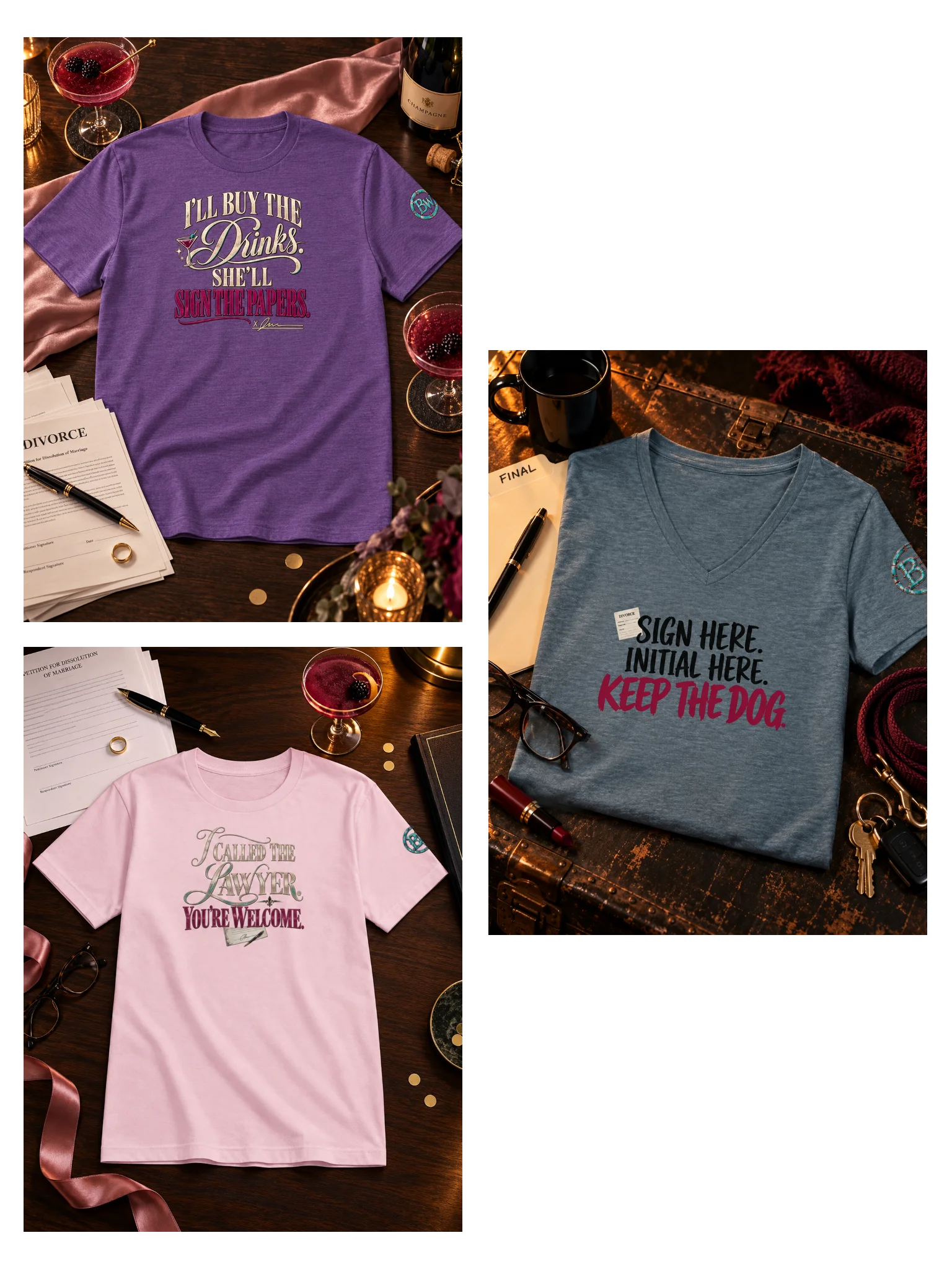 Matching Divorce Party Shirts — Divorce Support Squad™ 4-Shirt Group Bundle | Broken Women!™ product image (1)