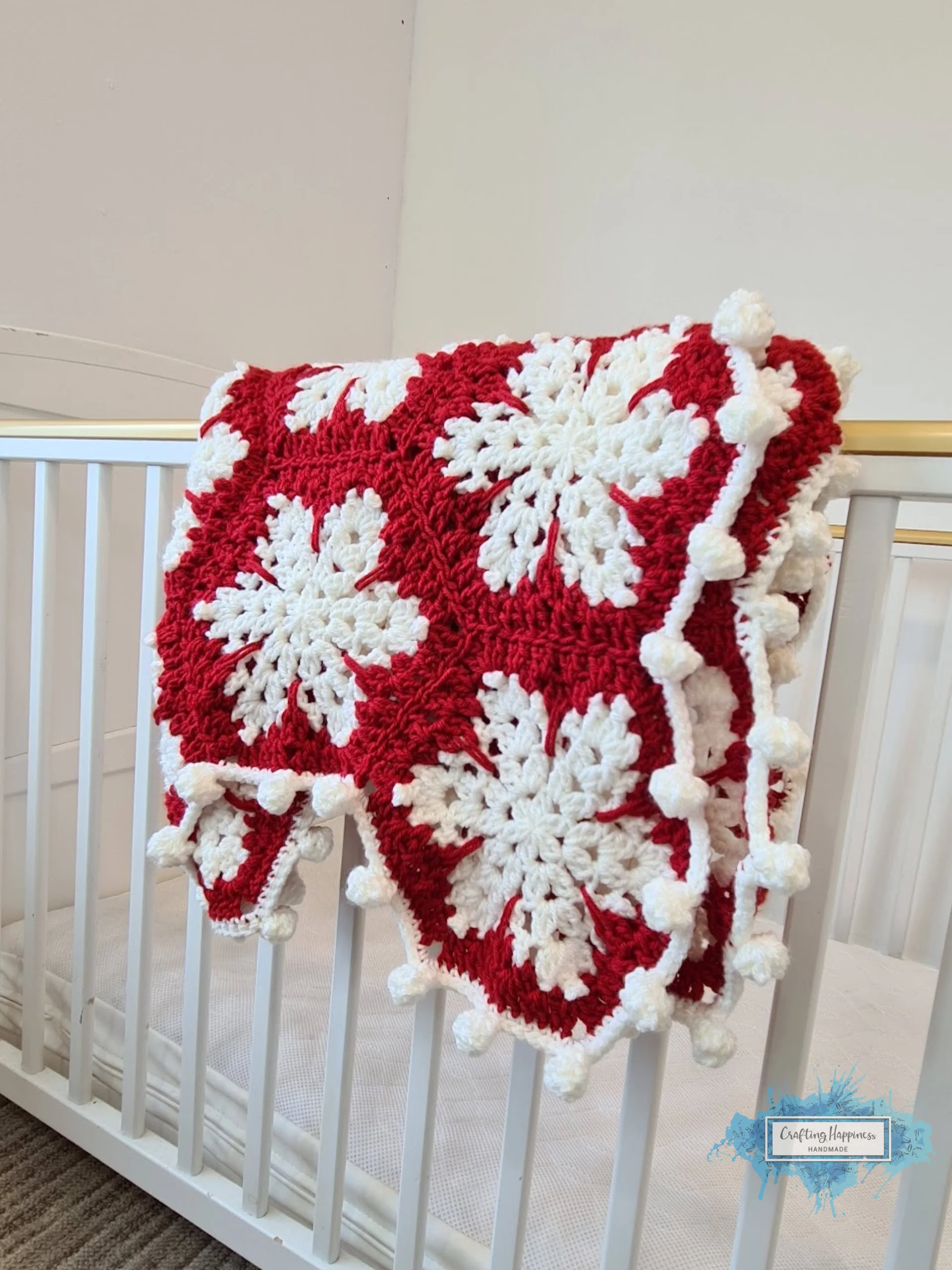 Crochet Snowflake Baby Blanket Pattern | Hexagon Lapghan (PDF Pattern) product image (3)