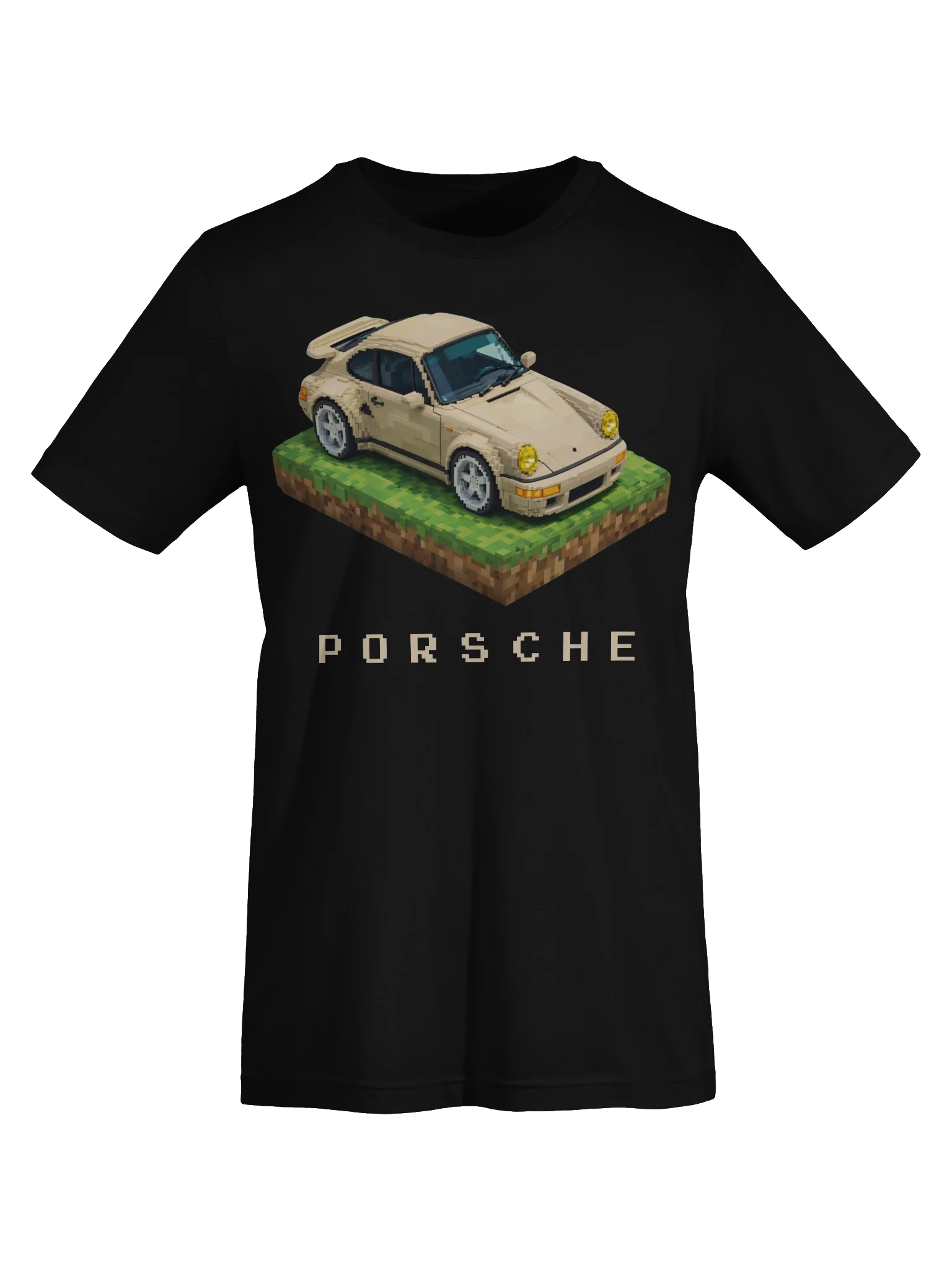Grey Porsche 964 Ruf Automobile Ultimate "Wolf" Voxel Art Shirt (Pixel, Retro, Minecraft) product image (7)