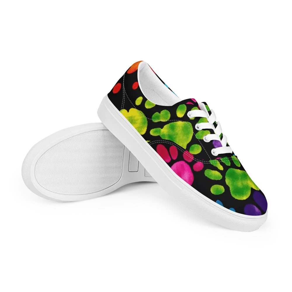Colorful Pawprint Lace-Up Shoes product image (10)
