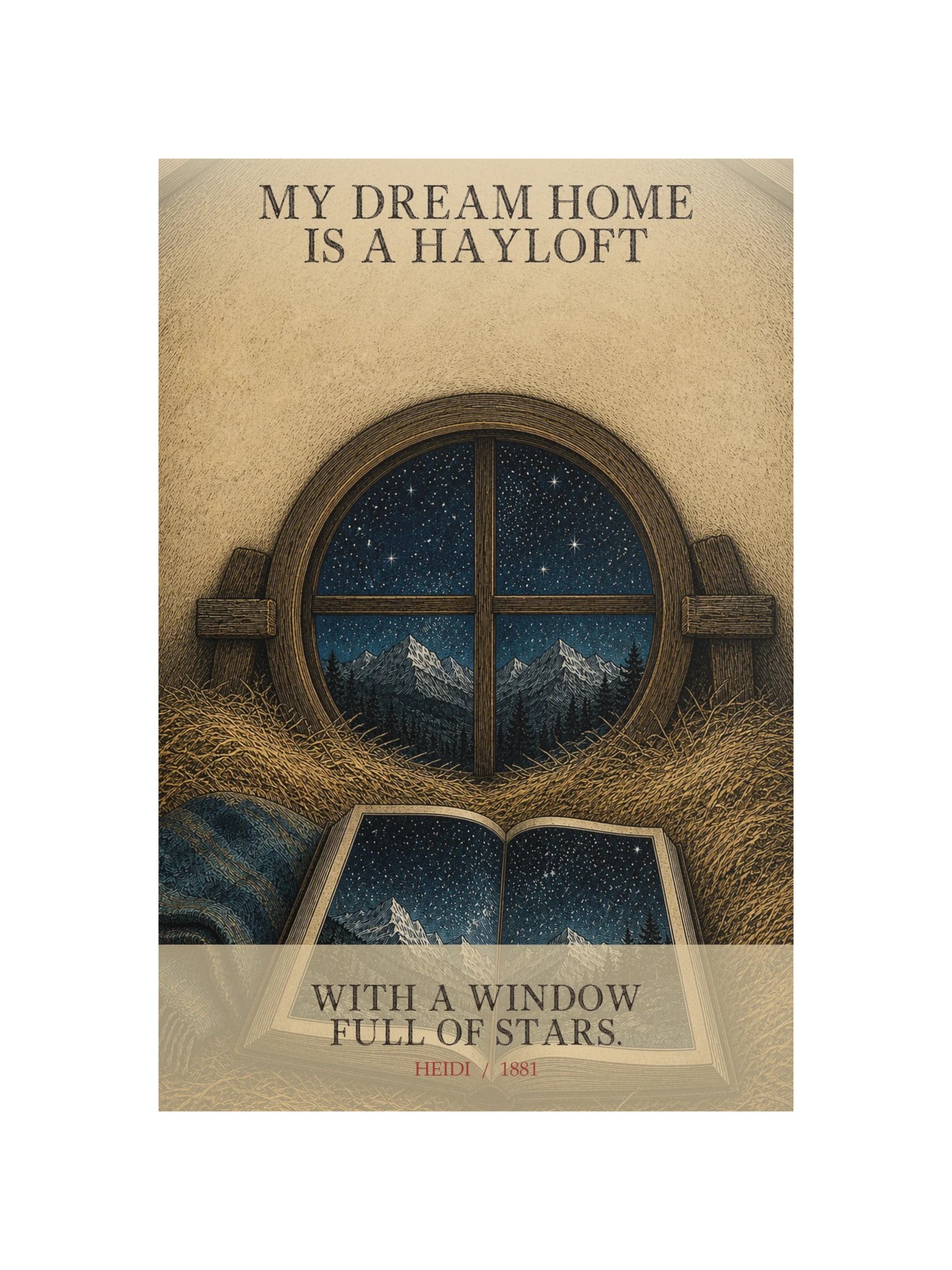 Dream Home Hayloft With Window Full Stars -- Heidi Art Print product image (12)