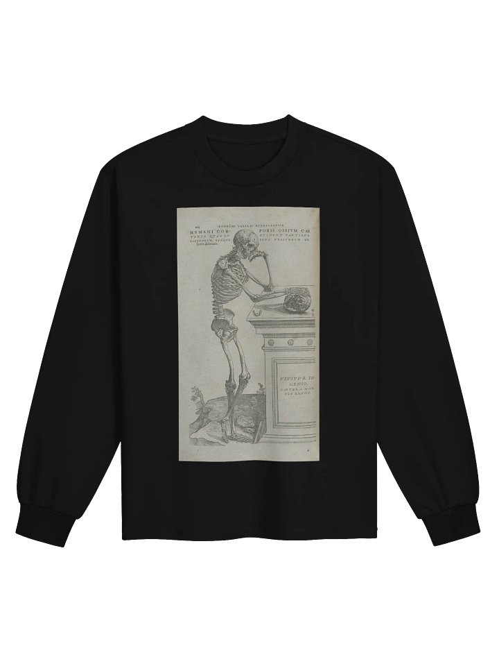 Skeleton Pondering Mortality - Long Sleeve product image (1)