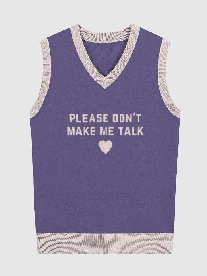 PLEASE DON'T MAKE ME TALK (light pink and purple) knitwear vest product image (2)
