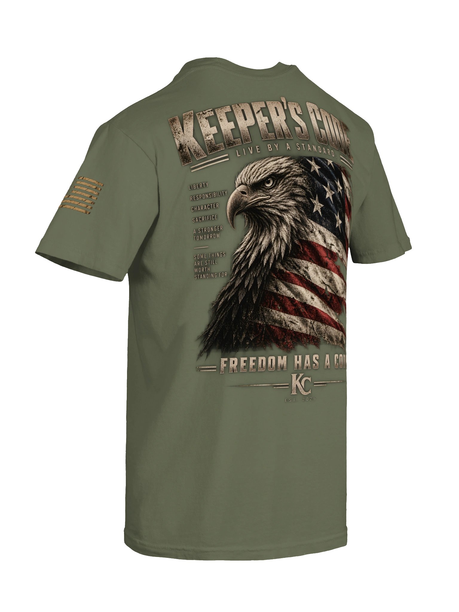Keeper’s Code™ Men’s Freedom Has a Code Eagle Patriotic T-Shirt product image (10)