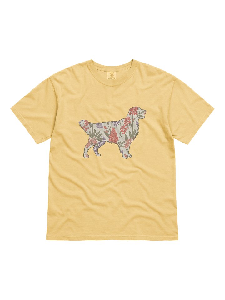 Floral Golden Retriever T-Shirt – Comfort Colors 1717 Vintage Dog Lover Graphic Tee product image (2)