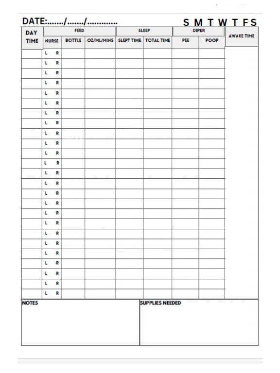 All-in-One Baby Tracker | printable | Baby Routine Record | Feed, Change & Sleep Log |Infant Care Tracker | Daily Baby Organizer| Little One product image (1)