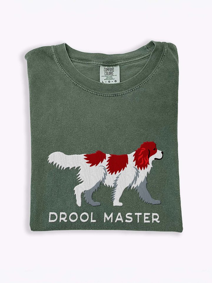 Drool Master T-Shirt(Embroidered) of a Newfoundland(Red & White) product image (1)
