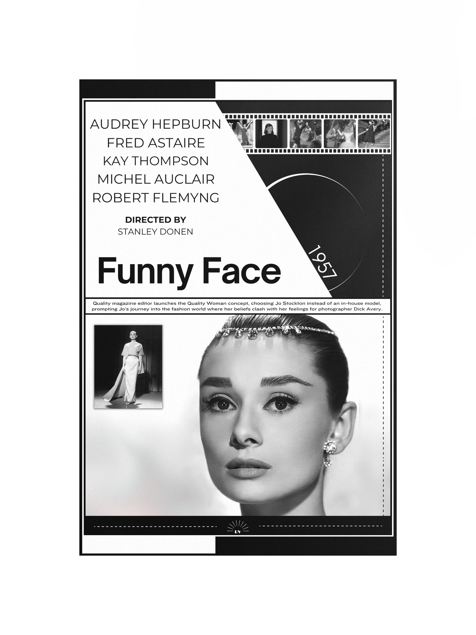 Funny Face with Audrey Hepburn and Fred Astaire 1957 | Movie Poster | 12x18 Wall Art product image (4)