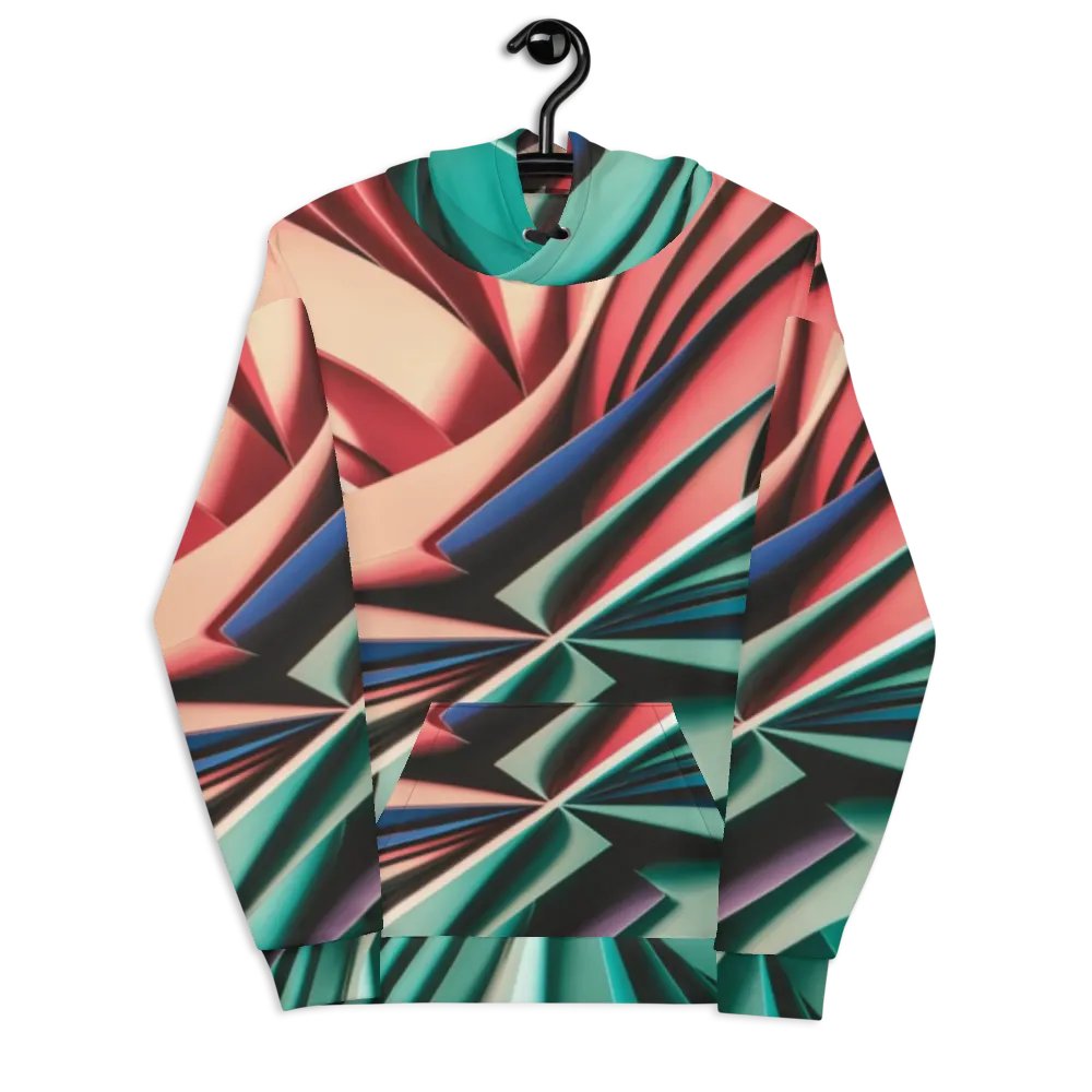Recycled Unisex Hoodie with Vibrant Abstract Geometric Print - Relaxed Fit product image (6)