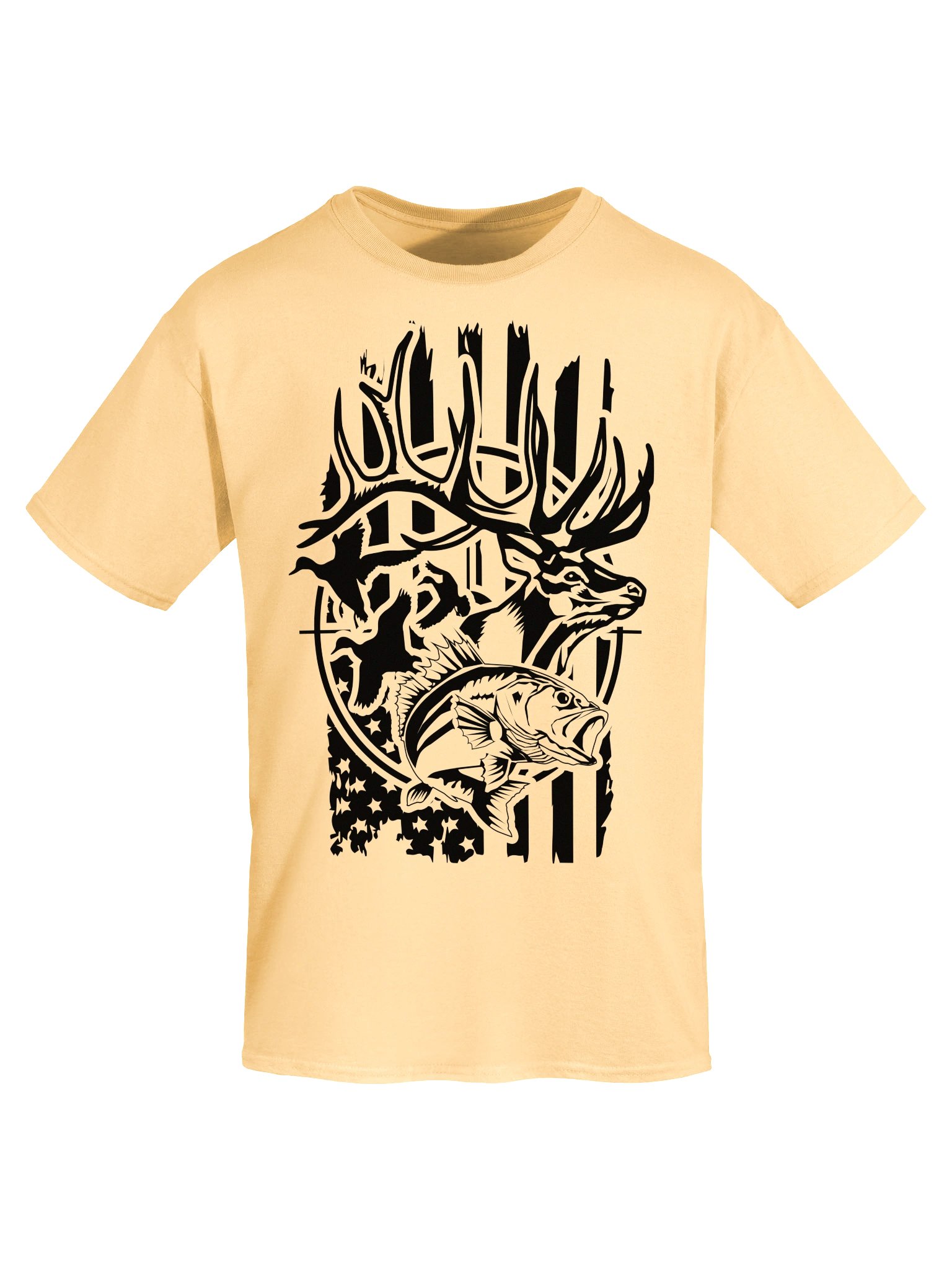 American Hunter Deer Bass Duck Flag Shirt product image (5)