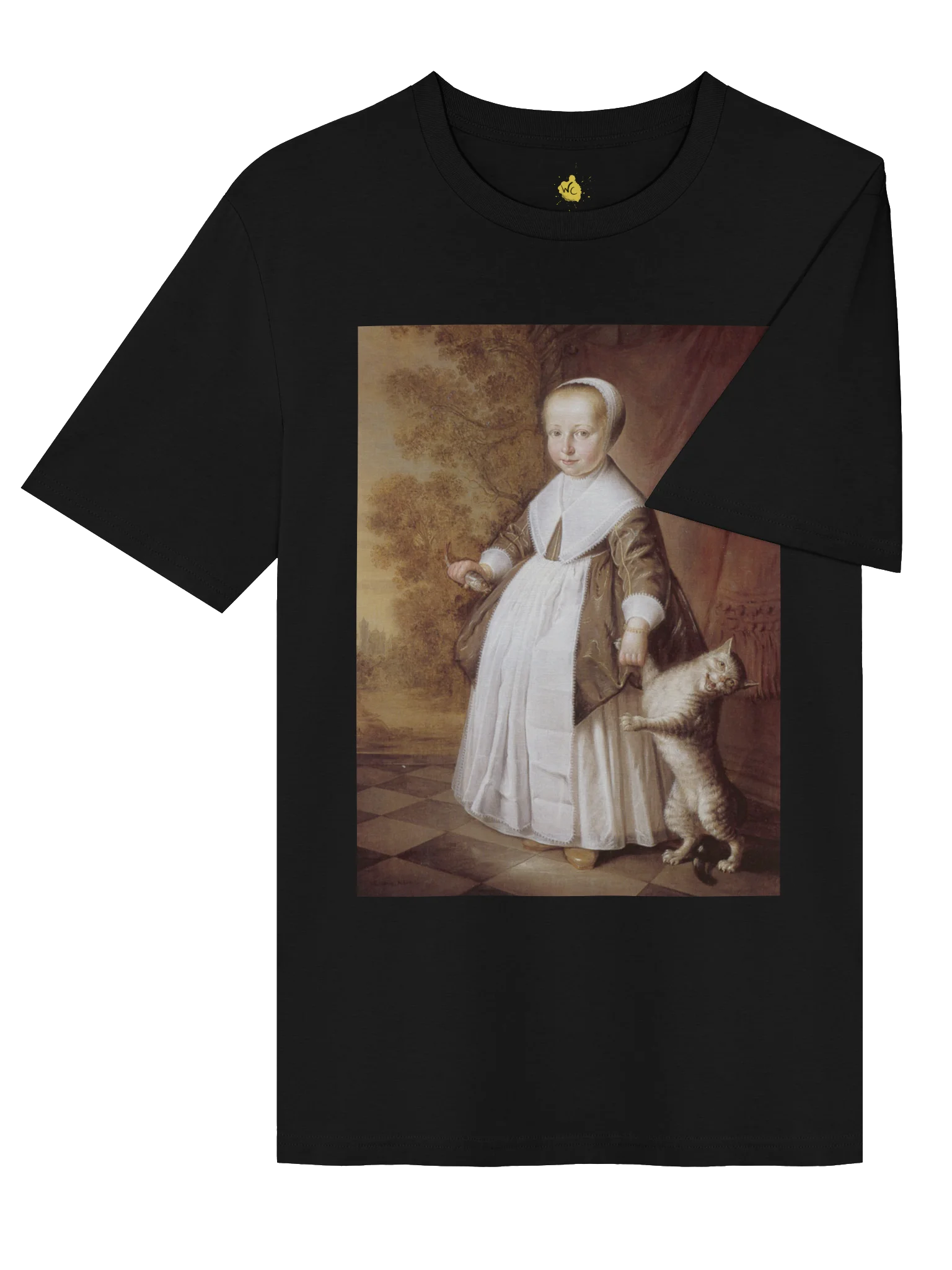 Painting of Girl with Cat and Fish - Organic Tshirt product image (4)