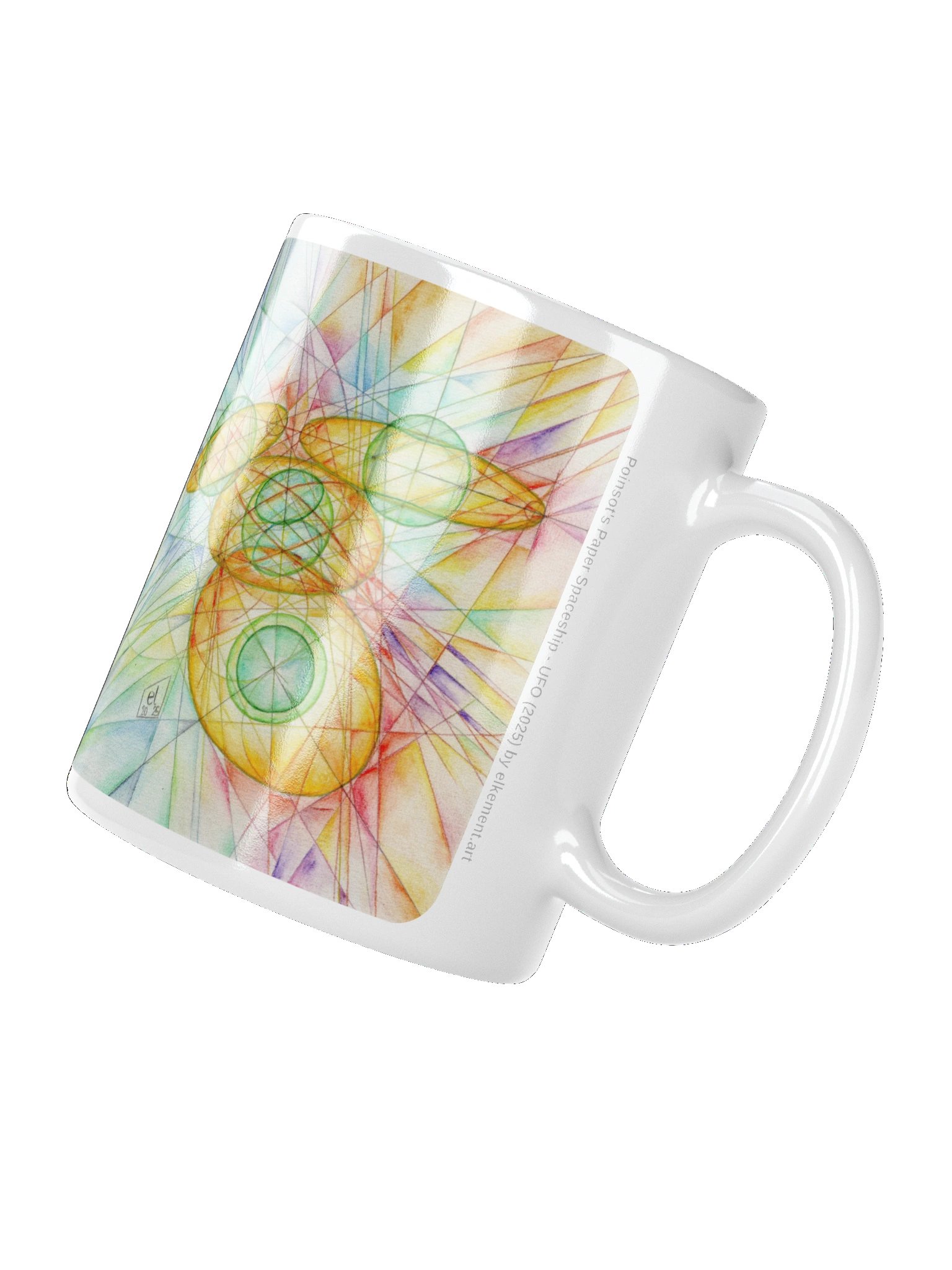 Poinsot's Paper Spaceship 4+1 - Gyroscope Physics Geometric Drawings Mug product image (6)