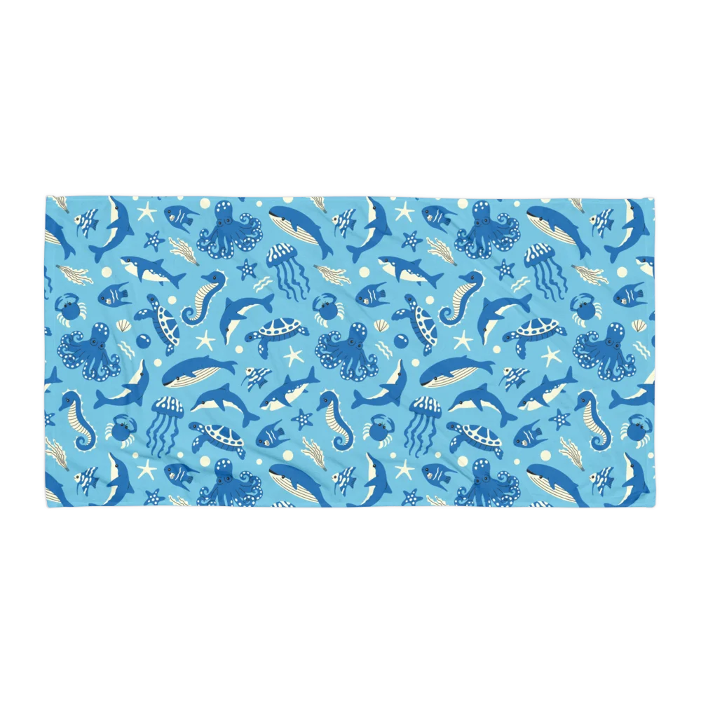 Vibrant Ocean Life Beach Towel for Sun and Sand product image (1)