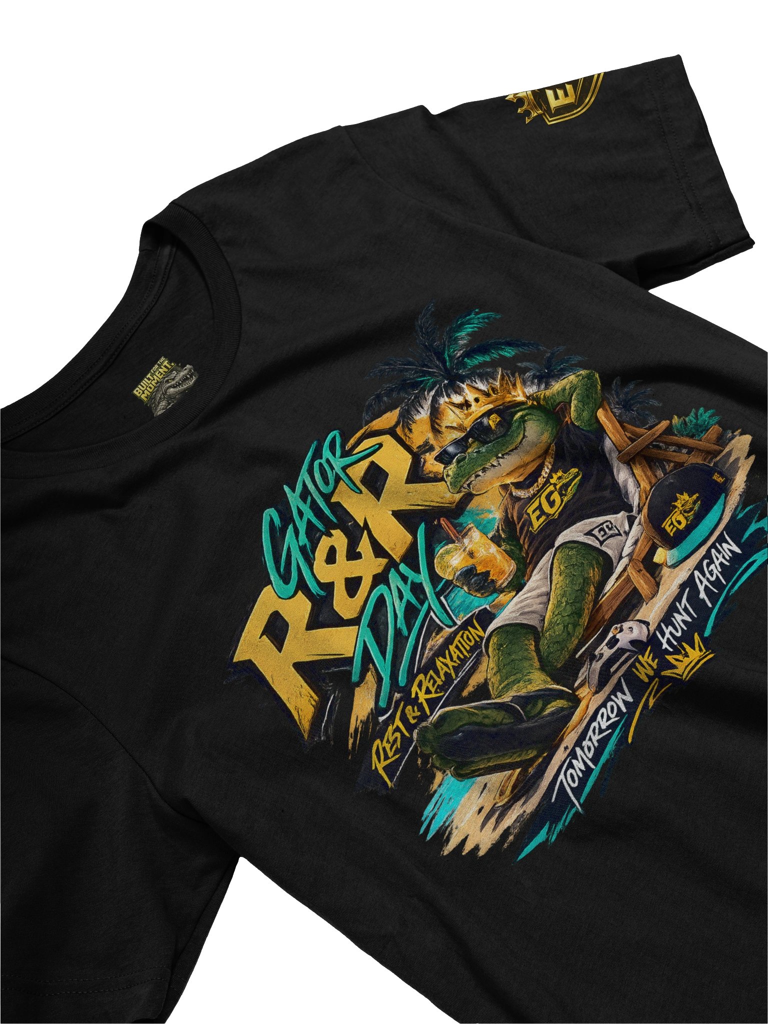 Gator R&R Day Tee – Rest & Relaxation Series | Black, Aqua & Gold | EPICGatorsTV product image (8)