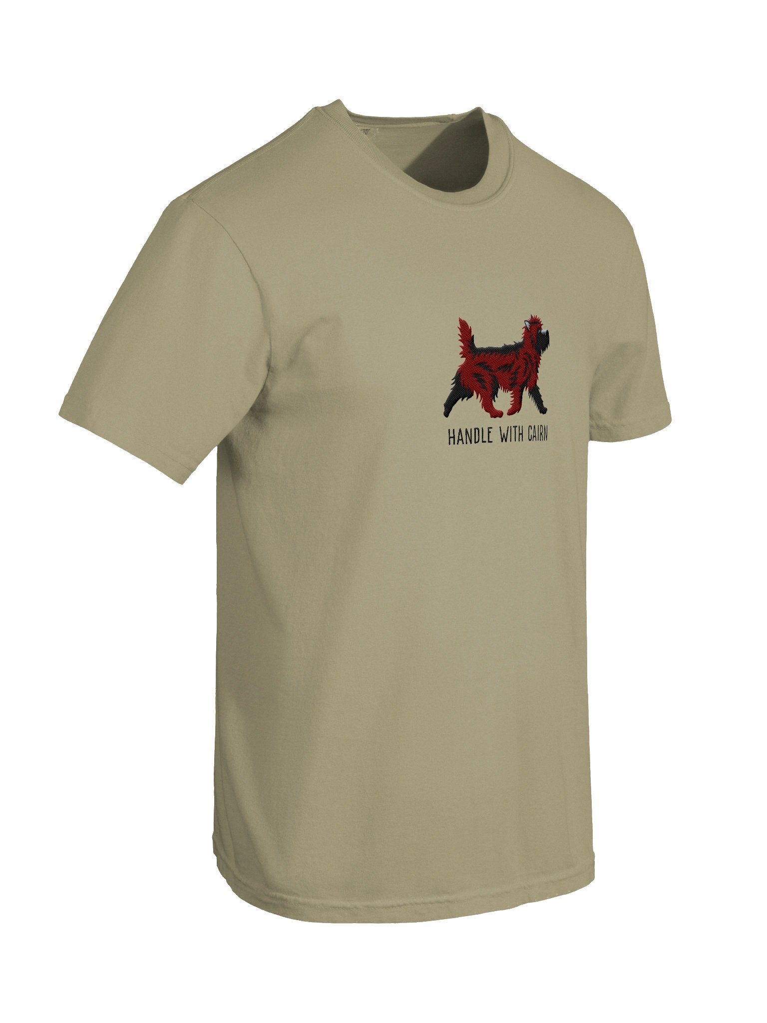 Handle with Cairn T-Shirt(Embroidered) of a Cairn Terrier(Red Brindle) product image (11)