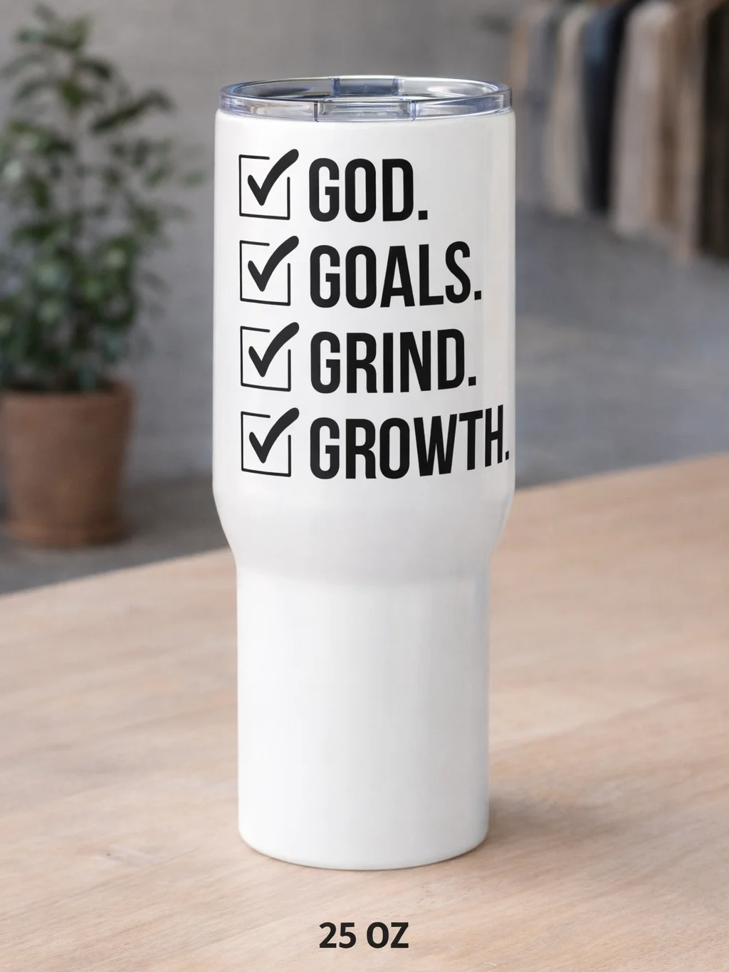 On-the-Go Stainless Steel God Goals Tumbler product image (1)