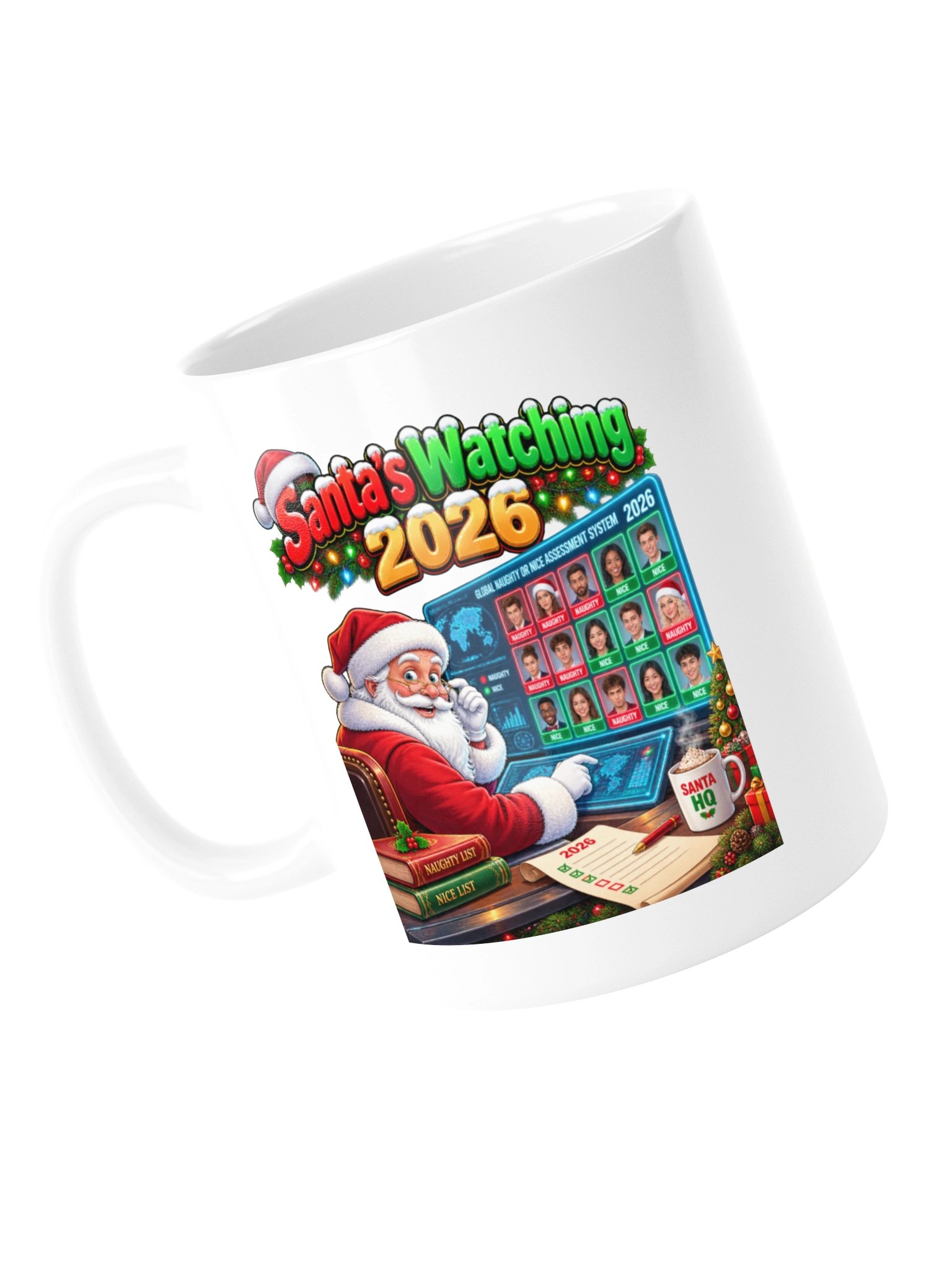 Santa’s Watching 2026 – Naughty or Nice Christmas Surveillance - Mug product image (13)