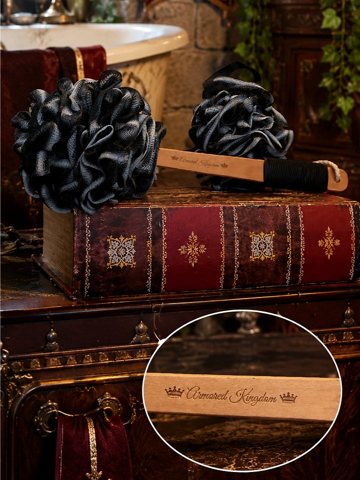 The Armored Kingdom Engraved Royal Bath Loofah Set-Signature Edition-Gentle Exfoliation-Durable product image (1)