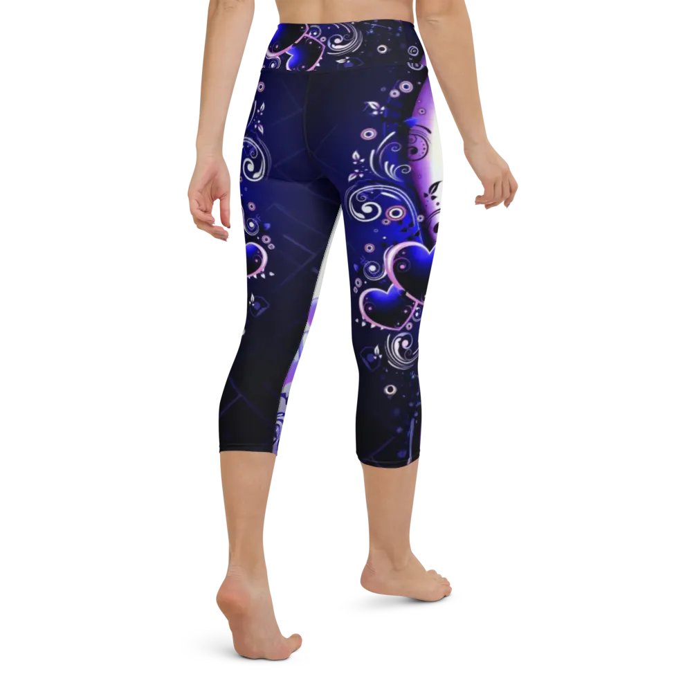 Mystic Hearts All-Over Yoga Capri Leggings product image (8)