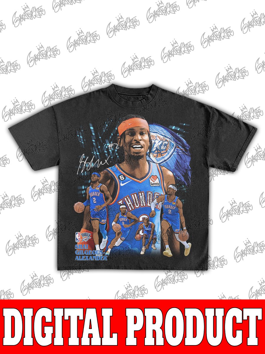 Shai Gilgeous-Alexander OKC Thunder Vintage 90s Bootleg Graphic Design product image (1)