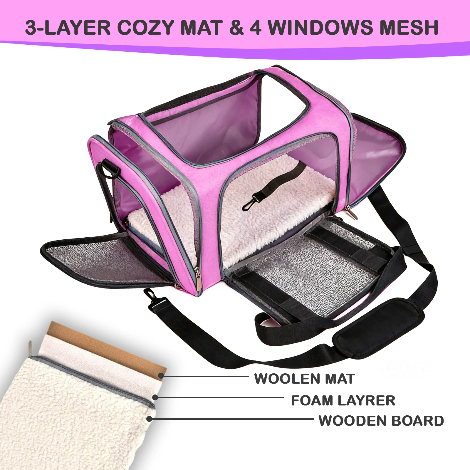 Cat Carriers Dog Carrier Pet Carrier For Small / Medium Cats Dogs Puppies (Up To 15lbs),Small Dog Carrier Soft Sided, Collapsible Waterproof Travel Puppy Carrier -Pink product image (4)