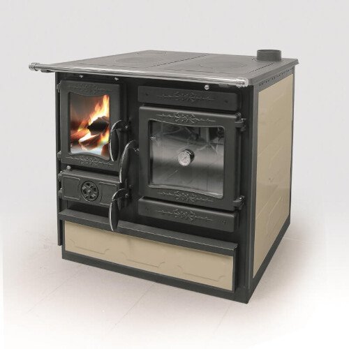 Guliver Wood Cookstove by Guca- Cream Right Hand Flue product image (1)