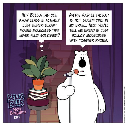 Bello Bear Bit 47 Fluffy Molecules - Use code SAVE20 @ www.BelloBear.shop❣️

#ToasterPhobia #GlassFact #scienceisfunny #Bread...