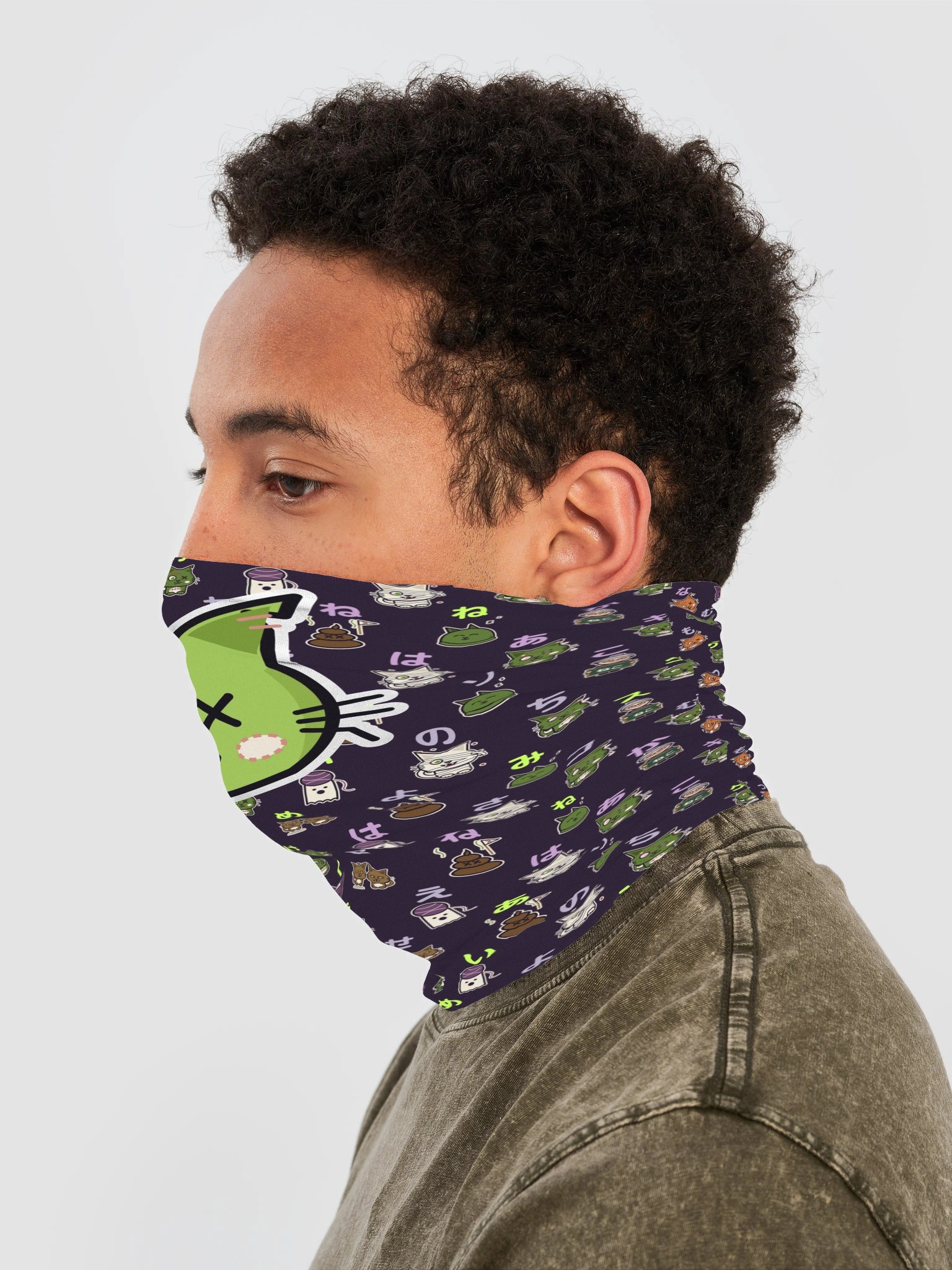 Zombie Cat Face Gaiter: Kana Party product image (3)
