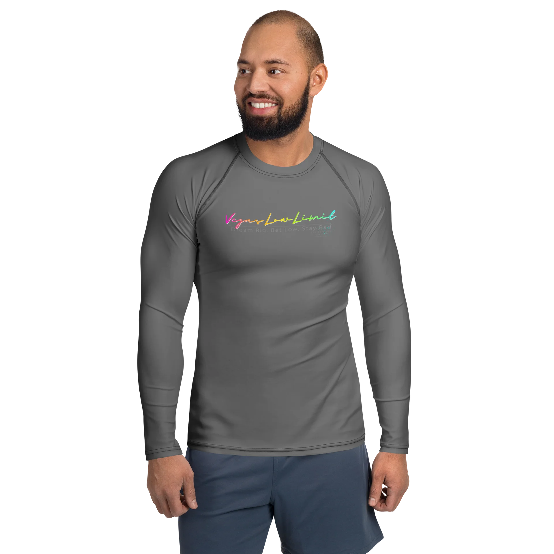 Vegas Low Limit Men's Rash Guard - Grey product image (1)