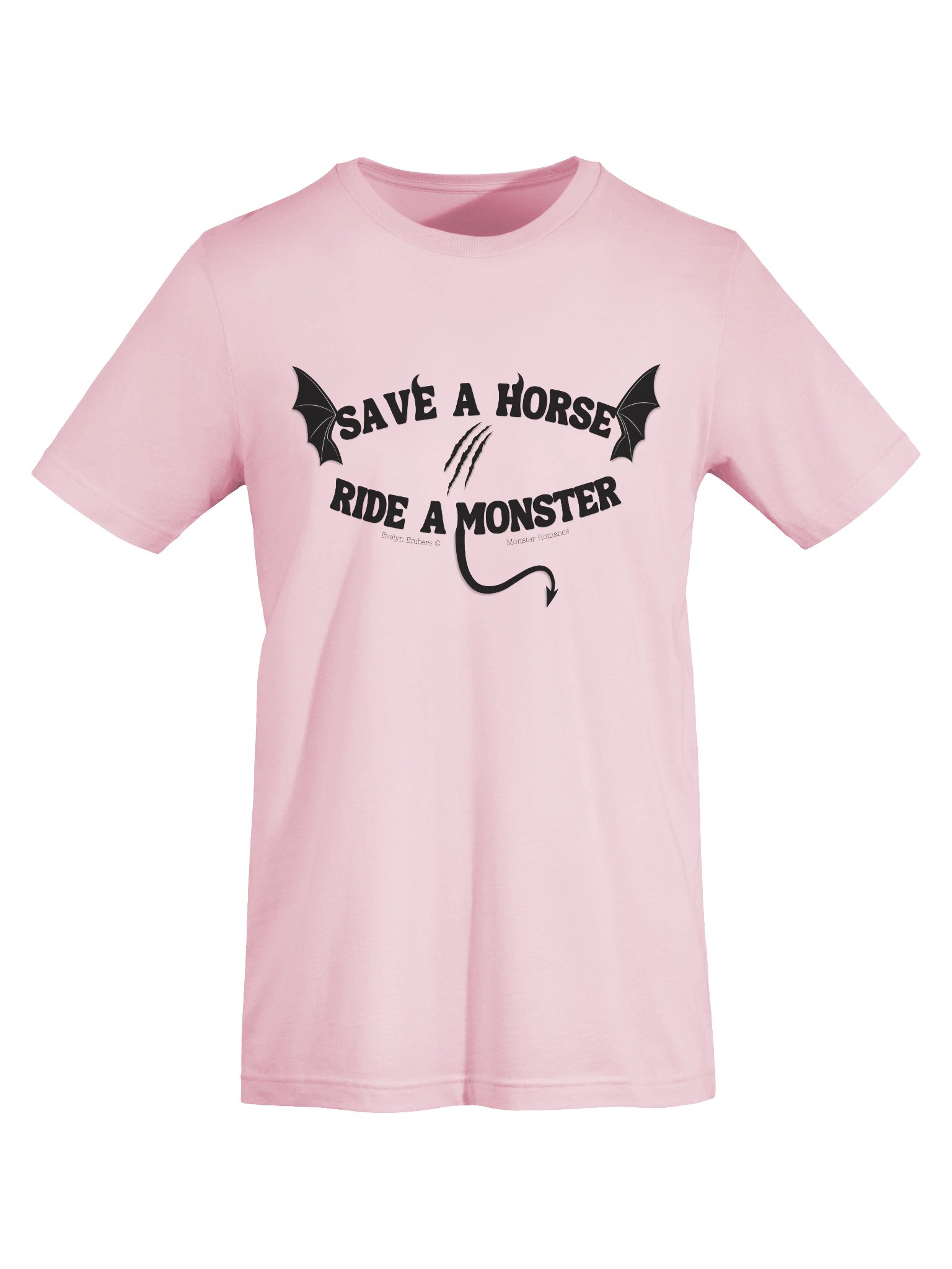 "Save a Horse Ride a Monster" Bella+Canvas T-Shirt - black text on light colors product image (60)