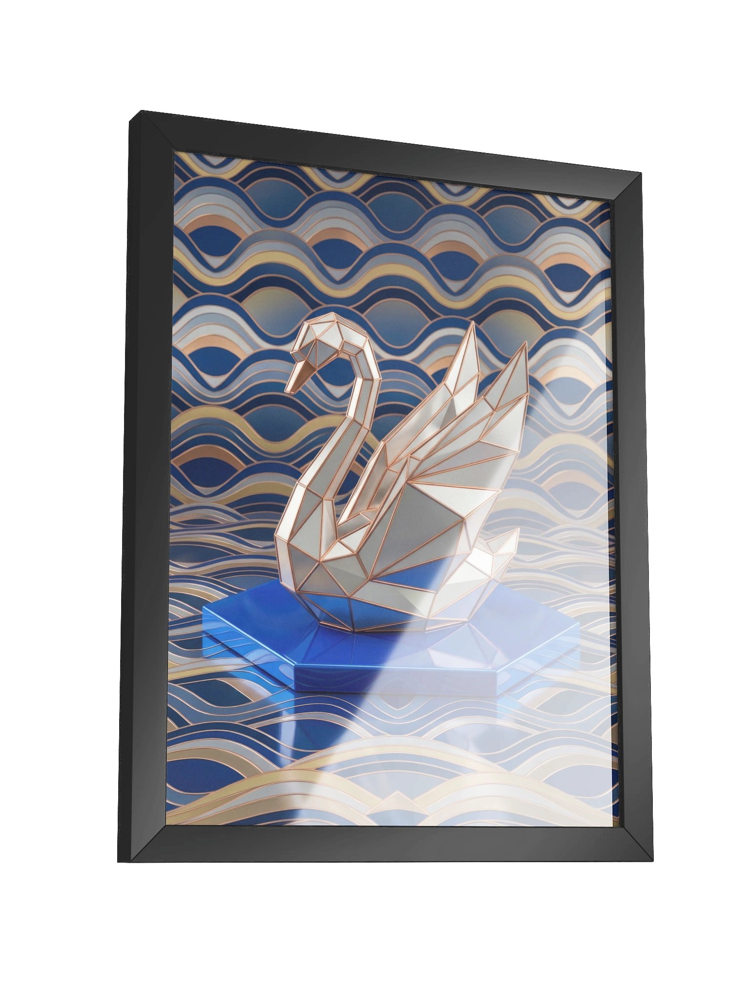 Geometric Swan Framed Poster - Neo-Deco Wall Art product image (3)