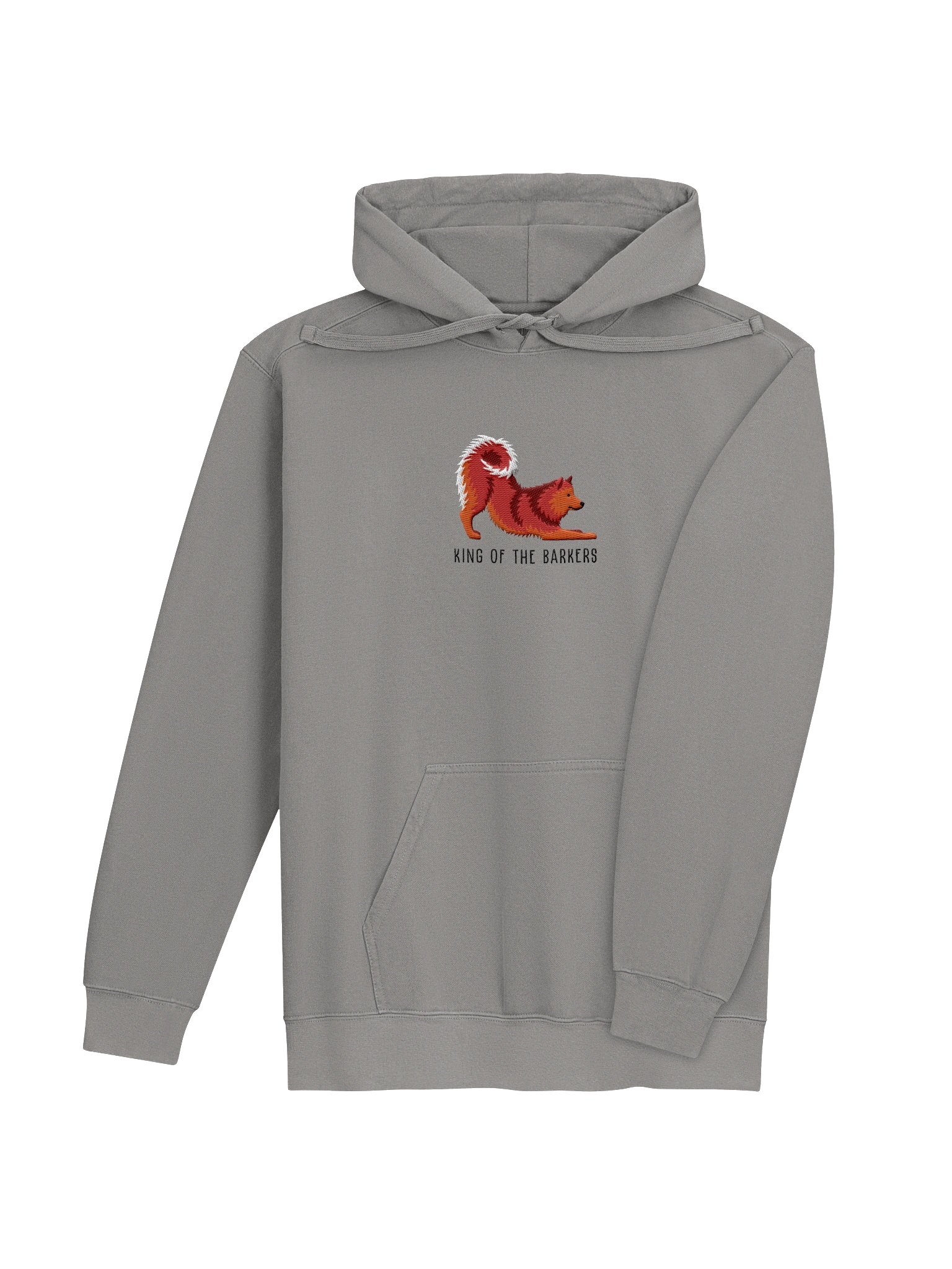 King of the Barkers Premium Hoodie (Embroidered) of a Finnish Spitz(Red) product image (12)
