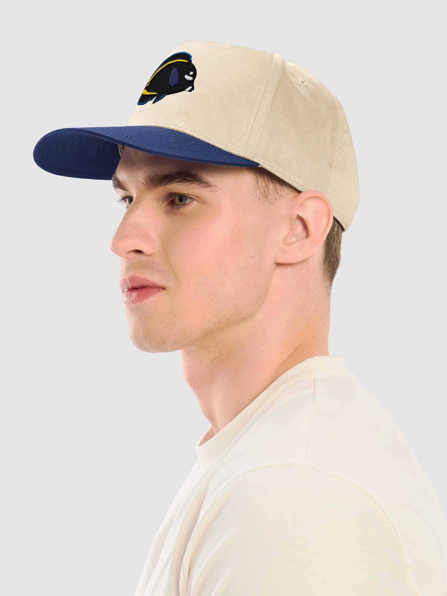 Whitecheek Tang Embroidered Mid-Profile Baseball Cap | Whitecheek Surgeonfish Reef Aquarium Fish Hat product image (3)