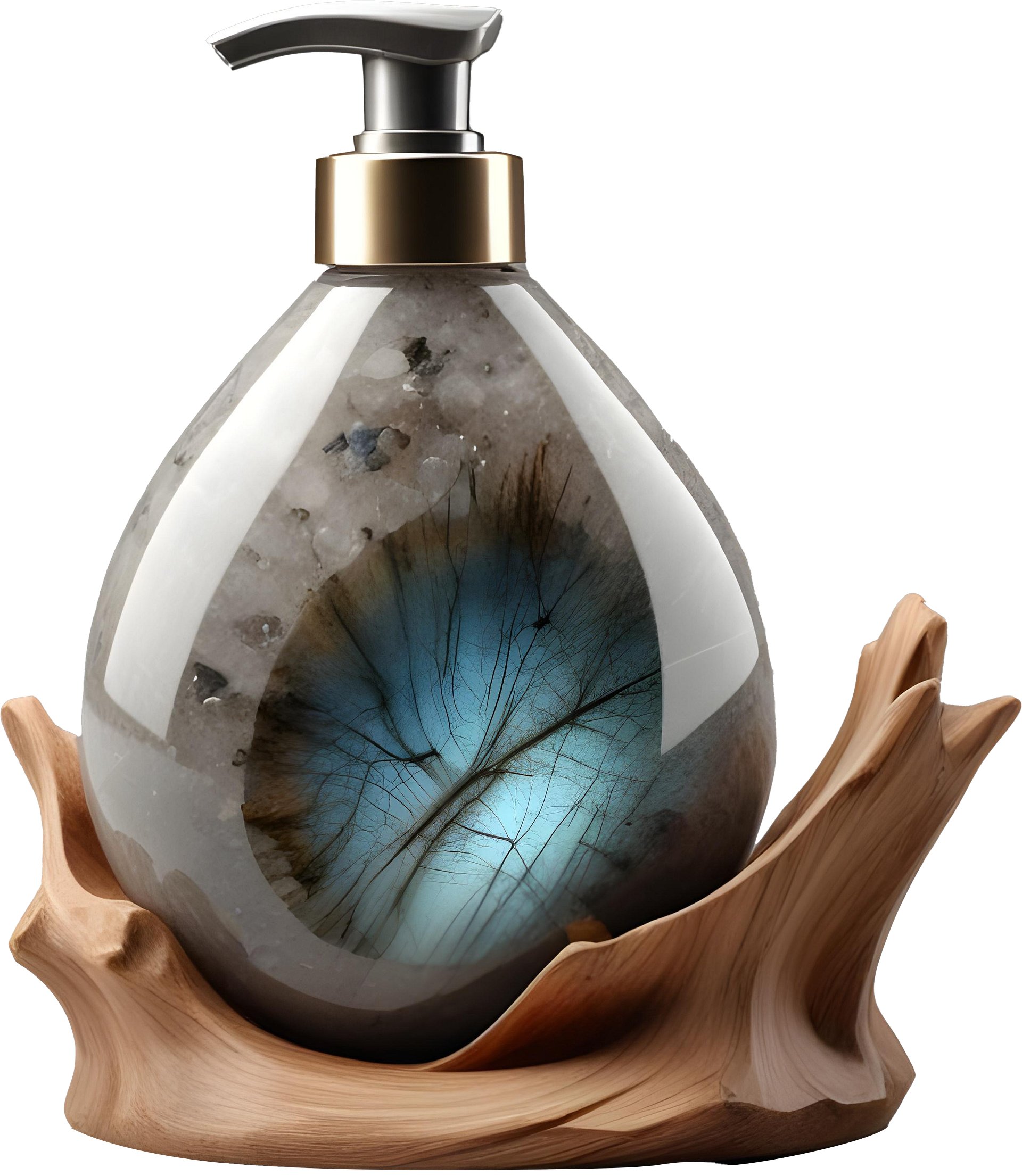 Celestial Grace – Wooden Base Crystal Dispenser PNG product image (1)