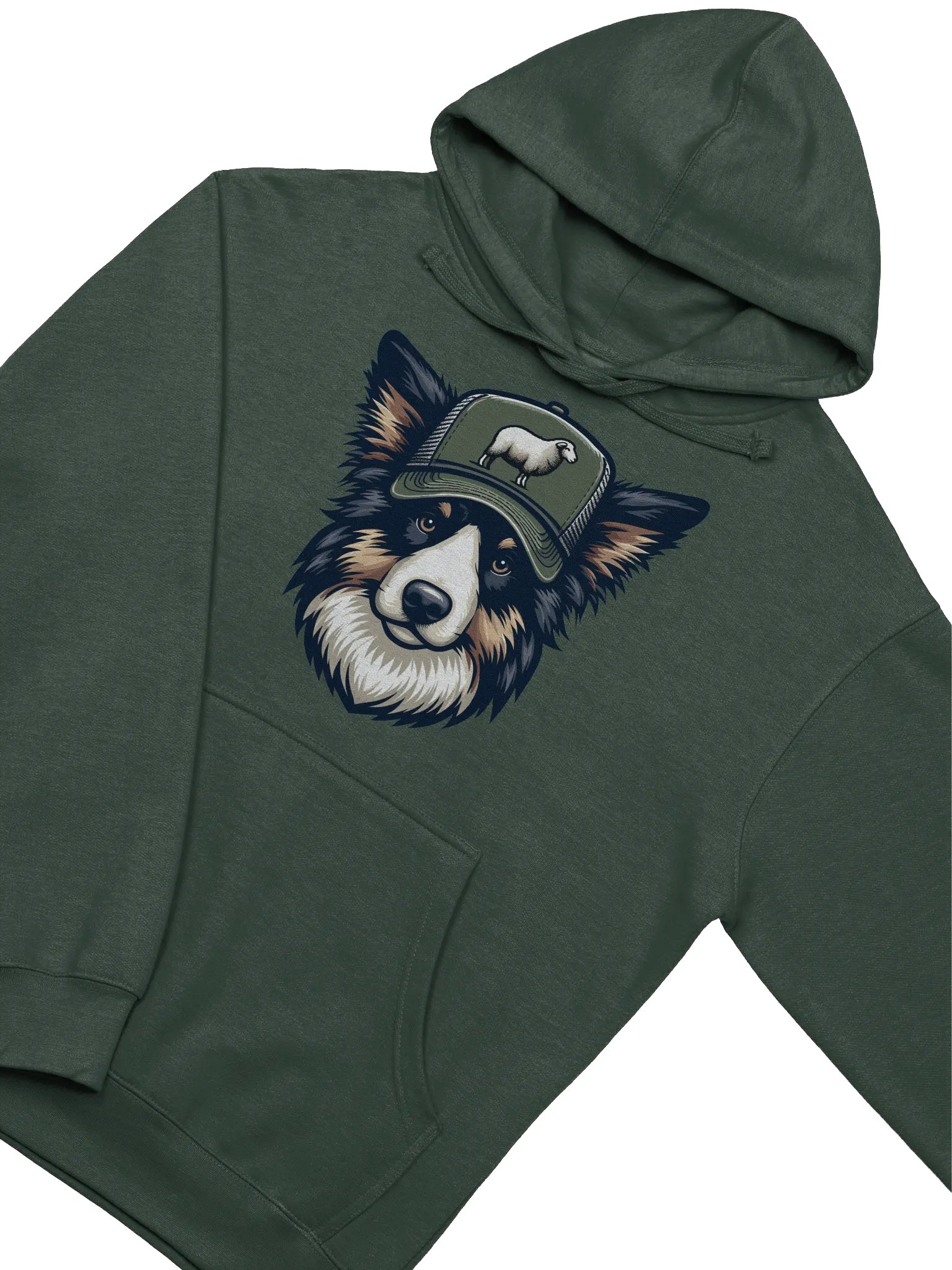 Border Collie in Trucker Hat with Sheep - Hoodie product image (2)