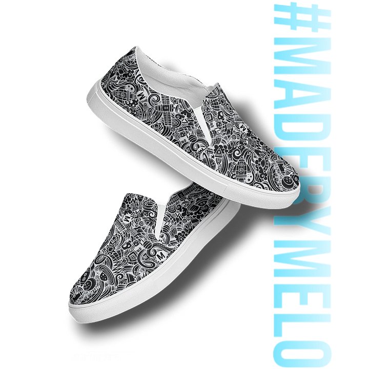 Dark Space Scribble - Men's Slip-ons | #MadeByMELO product image (2)